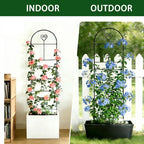 46.6" Metal Garden Trellis, 3-Section Plant Trellis for Climbing Plants Indoor & Outdoor, Plant Support for Large Pots, Grow Bags & Raised Beds, Roses, Tomato Plants & Vines, 1 Pack, Black