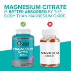 Qunol Magnesium Gummies for Adults, 200mg Elemental Magnesium (from 1,750mg Magnesium Citrate), High Absorption Magnesium Supplement, Supports Nerve, Bone and Muscle Health, Vegetarian, 90 Count