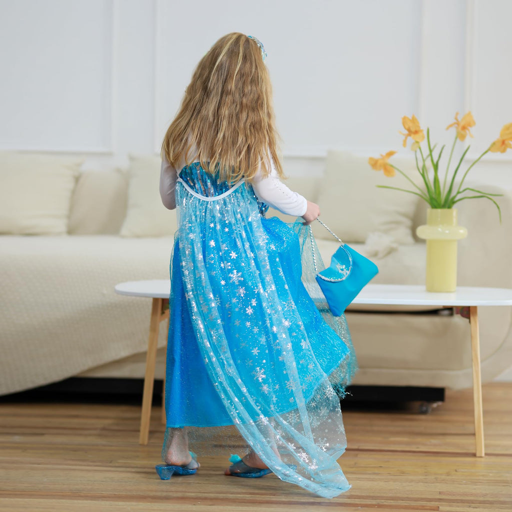 Meland Light Up Princess Dress for Girls Ages 3-10, Dress Up Toys Gift Set