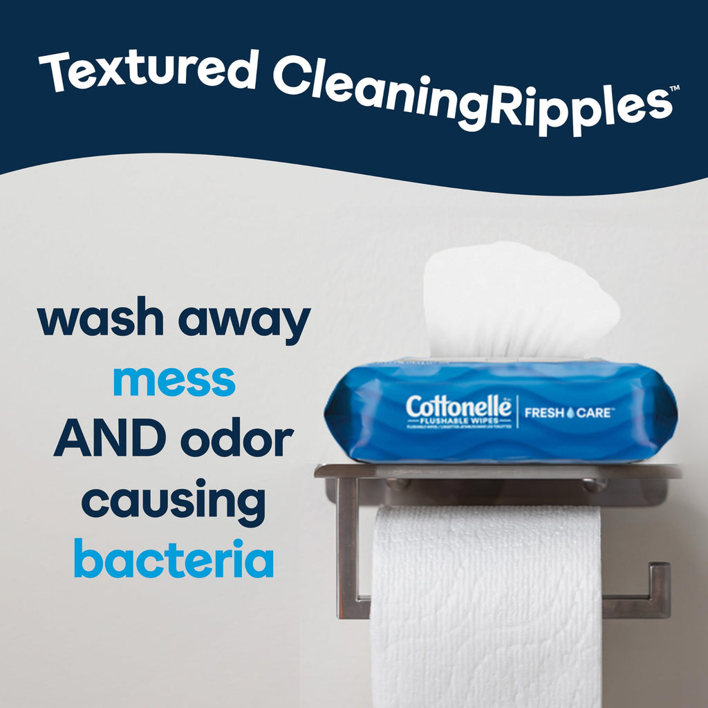 Cottonelle Fresh Care Flushable Wet Wipes, Adult Wet Wipes, 1 Refill Pack, 168 Wipes Per Pack, Packaging May Vary