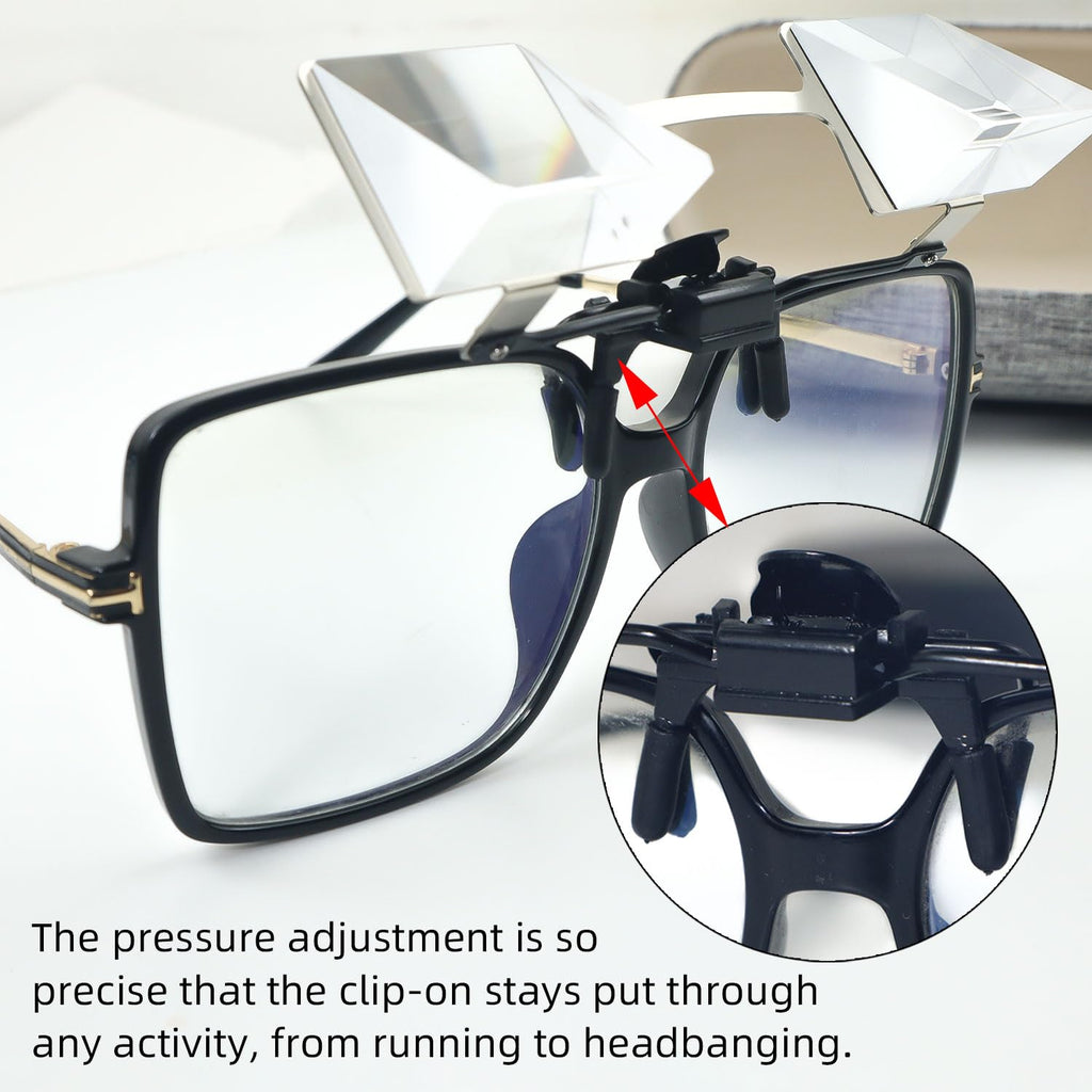 CHANGAR Clip on Lazy Glasses for Myopia People，Look Down Prism Glasses for Crocheting Knitting，Laying Down Reading Glasses in Bed Sofa，lazy Reading Glasses for Bedridden Lying Down Watching Reading