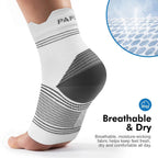Plantar Fasciitis Sock (6 Pairs) for Men and Women, Compression Foot Sleeves with Arch and Ankle Support, Gray, Large