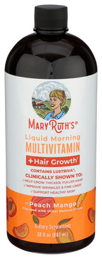 MARYRUTH'S Liquid Multivitamin+Hair Growth | Clinically Tested for Thicker Hair & Facial Wrinkles in Women | Biotin 10000mcg | Lustriva Hair Growth Supplement | Skin Care | Age 18+ | 30 Fl Oz