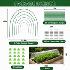 Garden Netting Kit, 10x30FT Ultra Fine Garden Mesh Netting with 6 Sets Garden Hoops, Insect Netting for Garden Protection Plant Covers, Garden Netting for Raised Beds Plant Fruit Flowers Protection