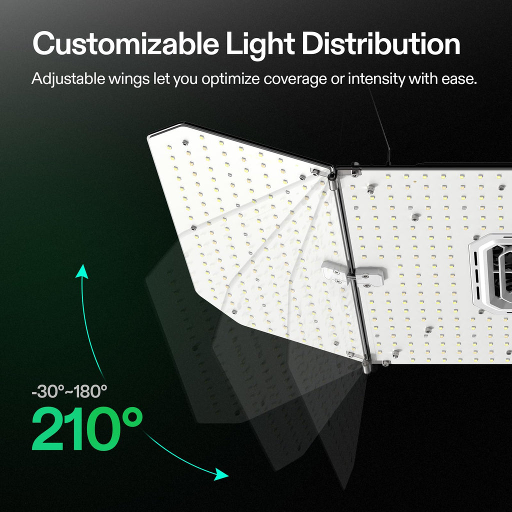 VIVOSUN AeroLight Wing AW200SE 200W LED Grow Light with Fan & Smart Control