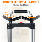 380 LB Capacity Folding Hand Truck Heavy Duty Foldable Dolly Cart with Wheels, Aluminum Collapsible Hand Cart Portable Trolley Dolley with Telescoping Handle for Moving Use Gorpuire