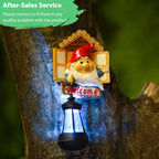 Goodeco Gnome Tree Hugger with Solar Lantern - Garden Gnome for Outside Decor,Tree Face Garden Statue,Gift idea 5.5x10.6 inch