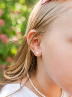 Precious Pieces Children's Freshwater Pearl Earrings, 14K Gold-Plated