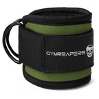 Gymreapers Ankle Straps (Pair) For Cable Machine Kickbacks, Glute Workouts, Lower Body Exercises - Adjustable Leg Straps with Neoprene Padding (Ranger Green, Pair)