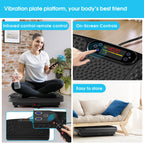 Vibration Plate Exercise Machine with Resistance Bands for Working Out,Softgym Vibration Plate for Foot Massage Power Plate Vibration Platform, Waver Vibration Plate 400 Lbs with Exercise Bands-Black