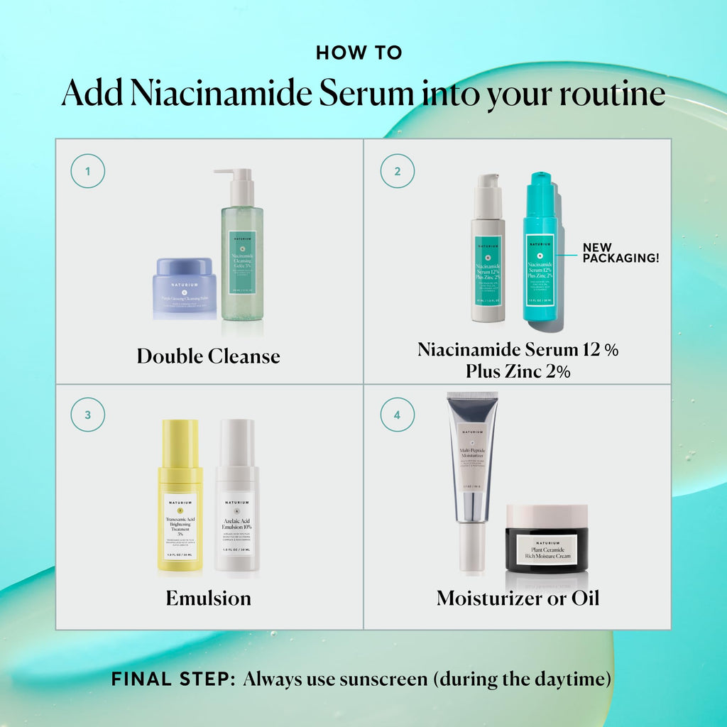 Naturium Niacinamide Face Serum 12% Plus Zinc 2%, Anti-Aging, Pore Minimizer & Dark Spot Corrector with Hyaluronic Acid & Vitamin E, Vegan & Cruelty-Free, 1 oz