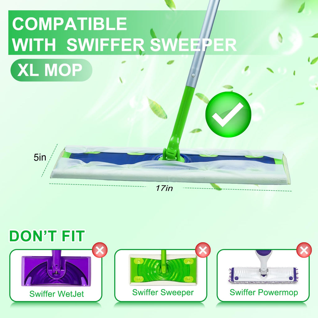20 Count XL Wet Mopping Cloths for Swiffer Sweeper XL Mop - Disposable X-Large Wet Pad Refills - Multi-Surface Wet Wipes Mopping Pads Refill for Floor Cleaning.（Only Pads, not Including mop）