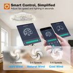 addlon 2 Pack Ceiling Fans with Lights and Remote, 20'' Low Profile Ceiling Fans, 3000-6000K Dimmable Modern Flush Mount LED Fan Light, Fandelier Ceiling Fan for Bedroom, Kitchen, Living Room