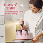 Prestee 400 Anti Burst Disposable Piping Bags, 12" - Pastry Bags, Icing Piping Bags, Tipless Piping Bags, Frosting Bags, Piping Bag, Cake Decorating Bags, Christmas Holiday Cake and Cookie Decoration