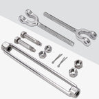 hannger 2 Pack Turnbuckle, 5/16 (M8) 304 Stainless Steel Turnbuckle for Cables Wire, 2100 lbs Working Load Limit, Jaw and Jaw Turnbuckles for Wire Tensioner, Shade Sail, Clothesline, Lights String