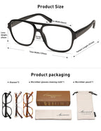 AMOMOMA 3 Pack Oversized Aviator Spring Hinge Reading Glasses for Women Men,Retro Blue Light Computer Reader Frame AM6081 C1+C2+C3 1.5X