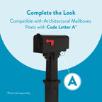Architectural Mailboxes Parsons™ Rust-Proof Plastic Post Mounted Mail Box for Outside, Black, Medium Curbside Mailbox, USPS Approved for Residential Delivery