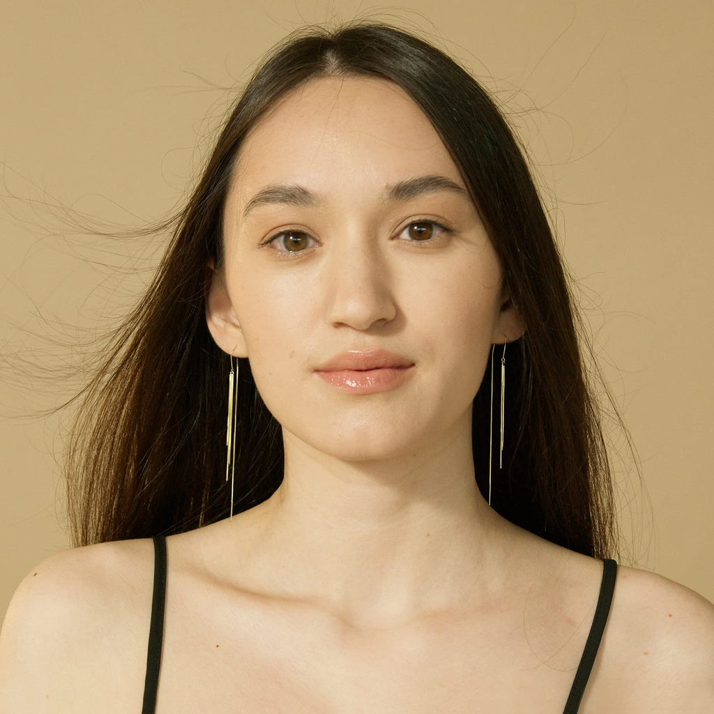 JA.S.JR Threader Dangle Earrings Long Tassel Earrings Gold Earrings for Women
