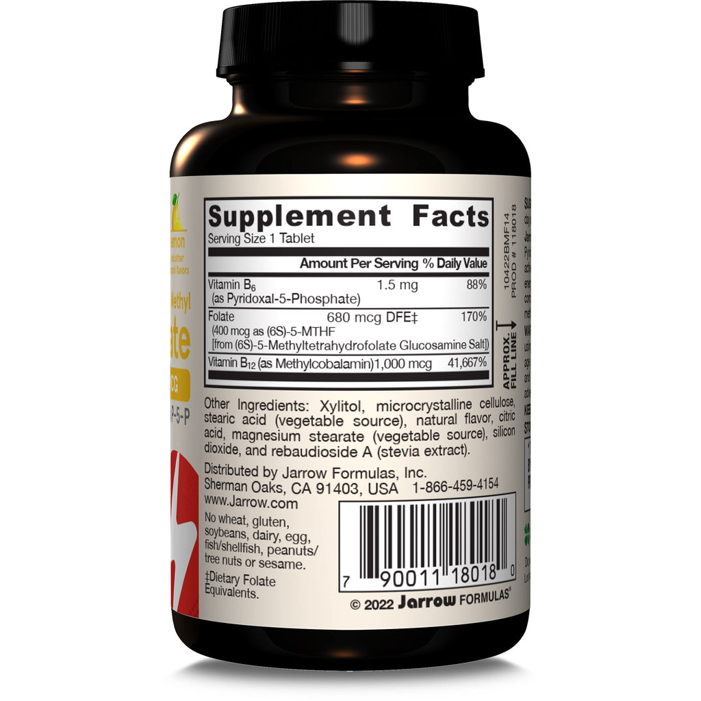 Jarrow Methyl B-12 & Methyl Folate Supplement, 100 Chewable Tablets
