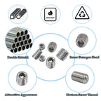 60pcs Set Screws, Allen Head Screws, Grub Screws M3 M4 M5 M6 M8 for Home Repair, Install Door Lock, Repair Furniture, Electronic Product, DIY, Fixtures (Stainless Steel 12 Sizes)