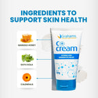 Grahams Natural C+ Eczema Relief Cream - Steroid-Free Moisturizer Soothes Dermatitis, Inflammation, Redness Treatment for Irritated, Dry Skin - All Natural Ingredients with Manuka Honey, (4.23oz)
