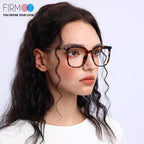 Firmoo Oversized Blue Light Blocking Glasses for Women/Men, Tortoise Shell Large Square Frame Computer Glasses for Screens