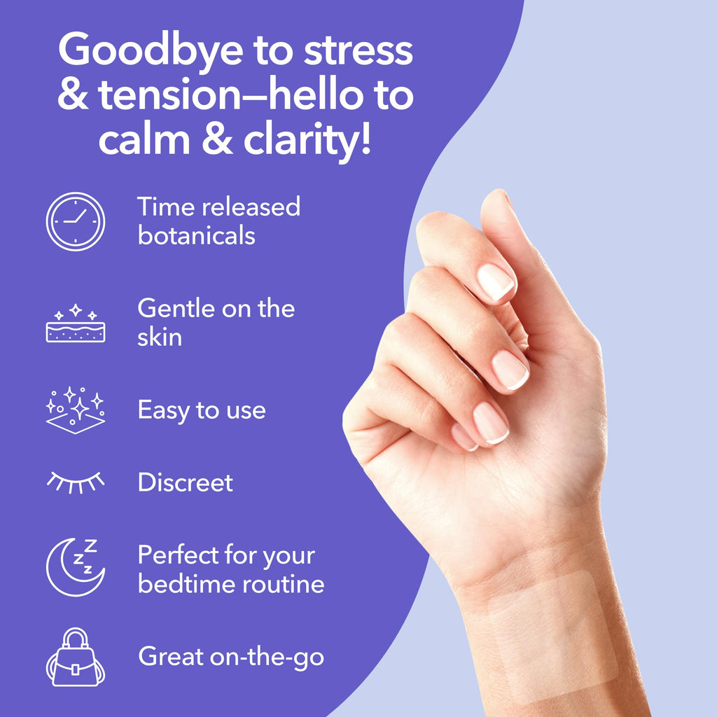 Laki Naturals Relax Patch (Pack of 8) | Natural Plant-Based Ingredients for Stress and Worry | Calming Formula for Better Sleep