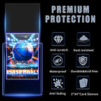 TRUGQ 1000 Card Sleeves Top Loads for Cards,3"X4"Baseball Card Protectors,Toploaders Hard Plastic for Trading Game Sports Football Cards(500 Hard Protectors + 500 Soft Sleeves)