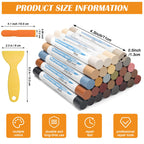 30+2P Wood Filler Sticks, Windspeed 30 Colos Wood Filler Putty Wax Crayons Furniture Repair Kit Putty Stick for Baseboard Cabinets Furniture Floors(with 2 Scrapers)