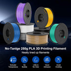 SUNLU PLA Filament 1.75 Bundle, Individually Vacuum Packed, 2kg in Total, 0.25kg per Spool, 8 Pack, Black+Clear+Clear(Red+Green+Blue+Yellow+Purple+Orange)