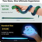 Nemoro 3D Printed Articulated Snake – 24'' Crystal-Like Movable Snake– Realistic Slithering Design, Collectible Articulated Model