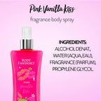 BODY FANTASIES SIGNATURE Fragrance Body Spray, Pink Vanilla Kiss Fantasy, 8 Fluid Ounce (BF44) (Pack of 2)