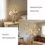 Hairui Lighted Brown Branches Battery Operated with Timer 32IN 100 LED Fairy Lights, Willow Branch Lights for Home Bedroom Fireplace Christmas Holiday Decoration Indoor Outdoor Use (Vase Excluded)