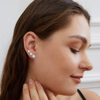6 Pairs Screw Back Titanium Surgical Stainless Steel Round Square Princess Cut CZ Earrings For Women Men Hypoallergenic Cubic Zirconia Earrings (White Gold Plated)