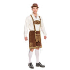 Spooktacular Creations Halloween Men Oktoberfest Costume Set, Lederhosen Men with German Bavarian Hat, Beer Costume, Adults Halloween Brown Outfit for Beer Festival Party (Medium)