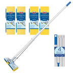 LOLA Squeezematic Butterfly Automatic Sponge Mop, 4 Mop Heads - 2 Foam w/ Cellulose Layer & 2 All Foam, 9" Head w/ Scuff Remover