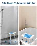 HOMLAND Shower Chair for Inside Shower, 400 lbs Adjustable Shower Stool with Suction Feet, Shower Seat for Inside Tub Bathroom Bench Bath Chair for Elderly and Disabled - Light Blue