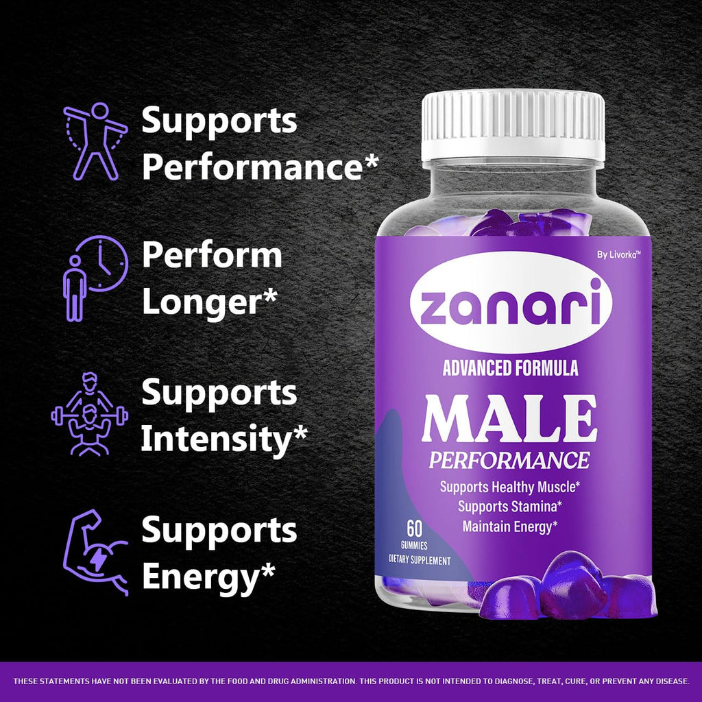 (5 Pack) Zanari - Official Zanari Gummies for Men Advanced Formula All Natural Ingredients Support Gummys - Maximum Strength, Premium Vitamins for Overall Health & Wellness, 300 Gummies for 5 Months