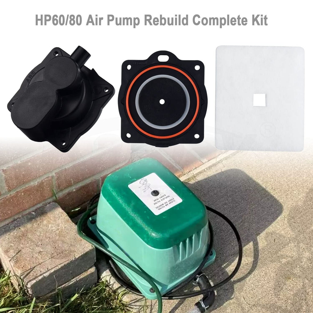 HP60/80 Air Pump Rebuild Complete Kit for Hiblow HP 80, HP 60 Aerators, HP-80-0110, with White Switch