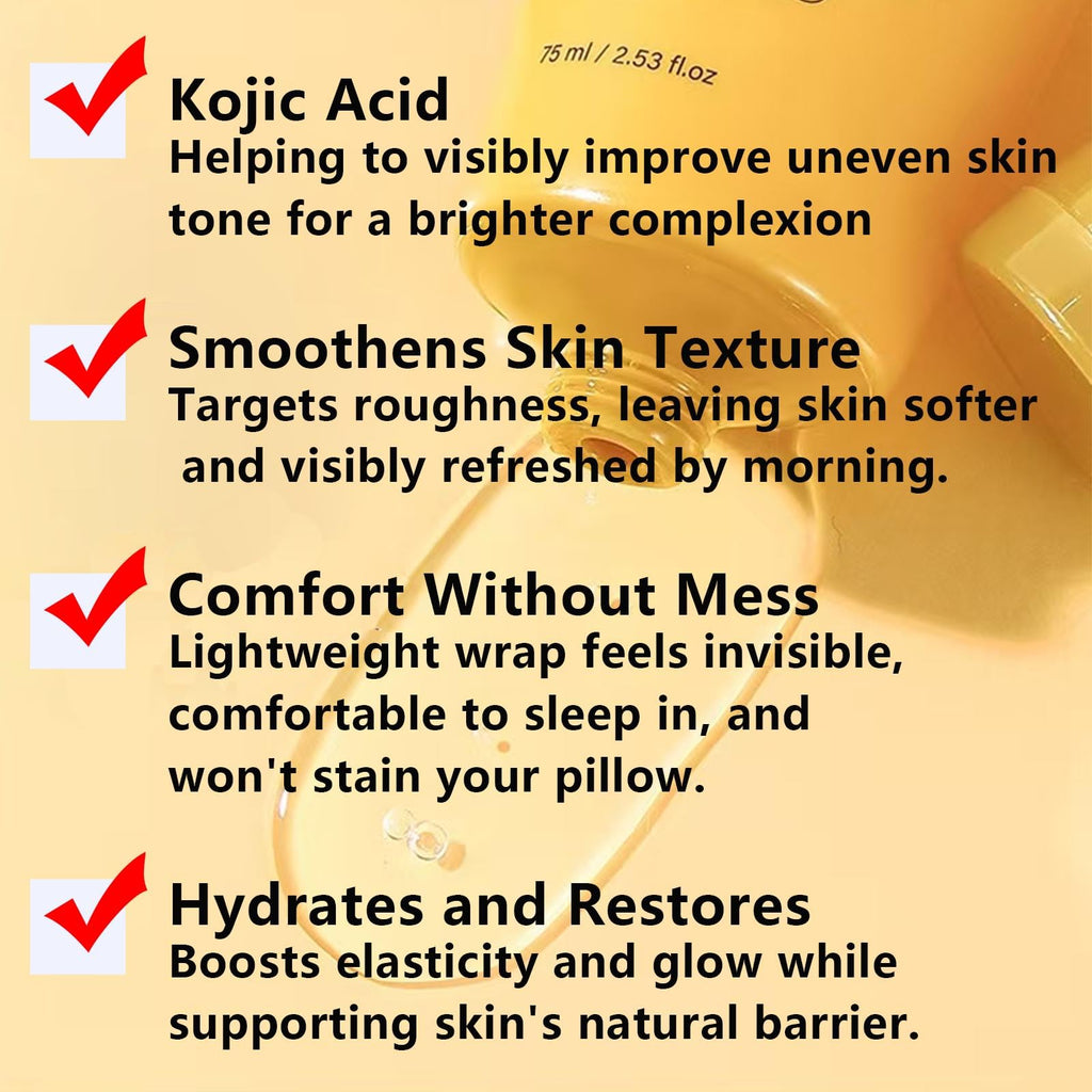 Metiplou kojic Acid Turmeric Night Wrapping Hydration Mask Brightens & Defends Against Skin, Improves Skin Texture Glowing Skin