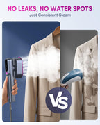 Travel Steamer for Clothes,100-240V Travel Steamer & Iron 2 in 1 with Fast Heat-Up,1200W Portable Handheld Garment Steamer,Travel Size,Large Heat Panel,Fabric Quick Wrinkle Remover for Global & Europe