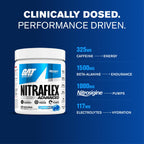 GAT SPORT Nitraflex Advanced Pre-Workout Powder - Energy Drink Mix - Supports Healthy Blood Flow - Boosts Strength & Energy - Creatine-Free - 30 Servings - Blue Raspberry