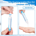 0.9% Saline Cleaning Solution, Normal Solution, Ready-to-Use for Daily Cleaning, Household Use, 15ml Each, 20 per Box, 300ml /10.56 FL OZ