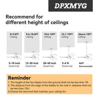 DPXMYG 36 inch Ceiling Fan Downrod, 3 FT Black Downrod for Ceiling Fan, 1 inch Outside Diameter, Boom Suitable for a Wide Range of Fans (Black, Not Threaded)
