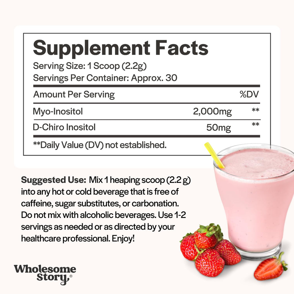 Myo-Inositol & D-Chiro Inositol Supplement Powder for Women | Hormonal Balance & Healthy Ovarian Function Support | Vitamin B8 | Great Alternative to Capsules | 40:1 Ratio | 30 Servings