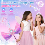 Britik Bubble Wand for Kids, LED Light Music Bubble Toys Girl Gifts Age 3+