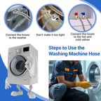 Yejesiy 4 Ft Washing Machine Hoses, 2 Packs Premium Stainless Steel Washer Hoses Burst Proof, Hot and Cold Striped Water Supply Hoses with 3/4'' Standard Interface fit for ALL Washer