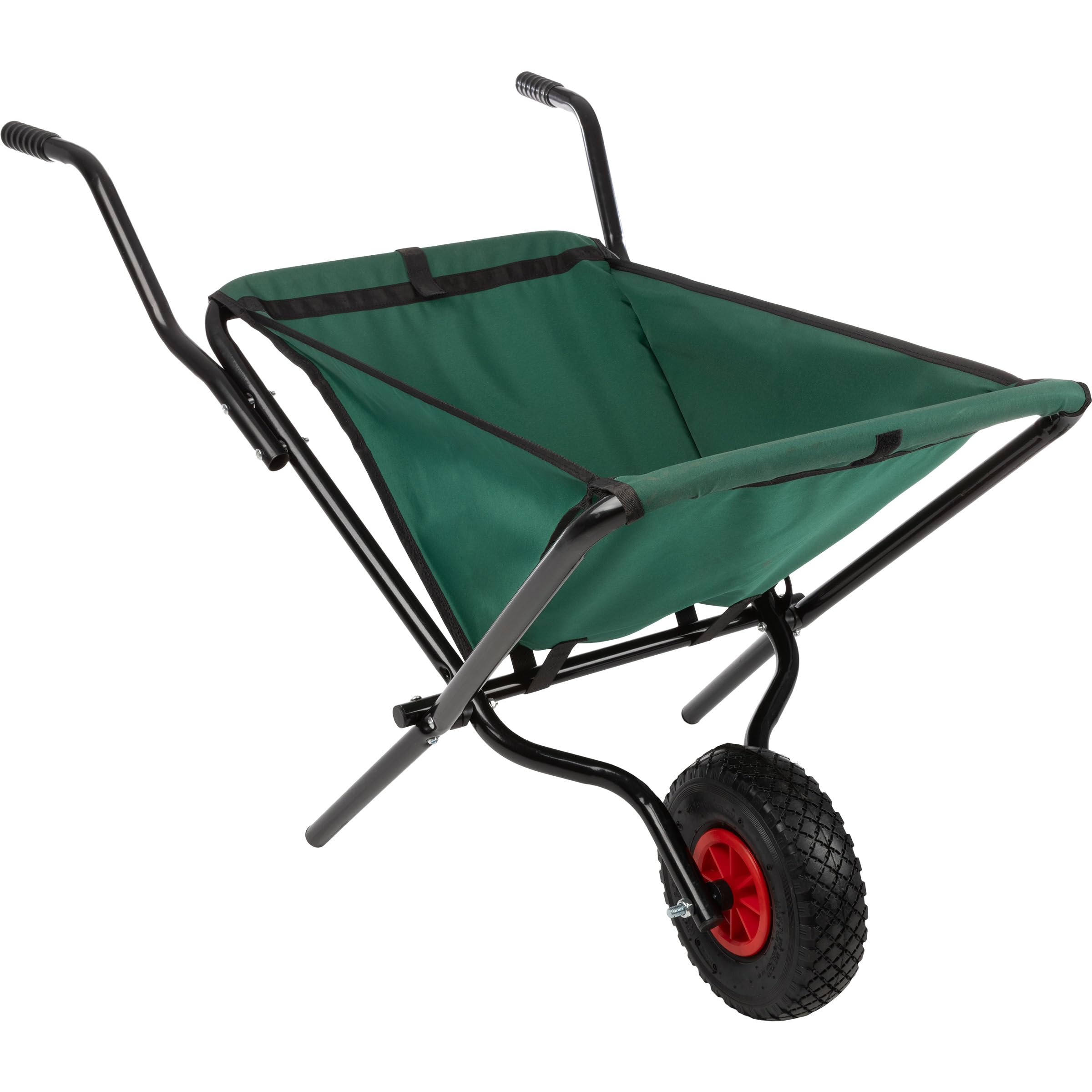 Pure Garden Folding Wheelbarrow with 80lb Capacity, Green