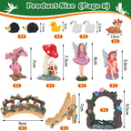 44 Pcs Fairy Garden Kit Miniature Fairy Garden House Accessories with Resin Elves Animal Plant Furniture Tiny Figurines Decor, Enchanted Spring Micro Landscape Ornaments for DIY Dollhouse Terrarium