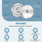 Neosmuk Silver Magnets with Screws,40lbs+ Heavy Duty Rare Earth 20 Pack